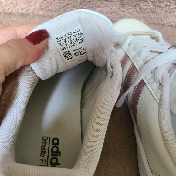 Adidas Grand Court Shoes Pink Stripes 7.5 - Picture 6 of 12